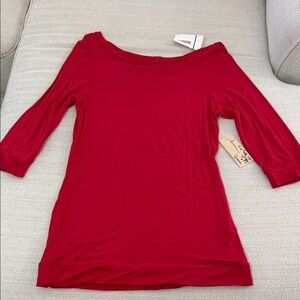 Red Women's Top with buttons on the back